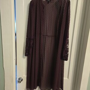 Torrid Plum Textured Sheer Kimono